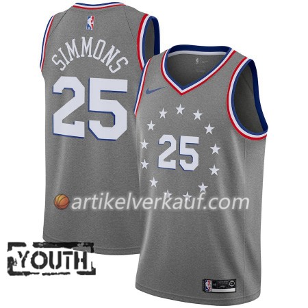 NBA Philadelphia 76ers Trikot Ben Simmons 25 2018-19 Nike City Edition Grau Swingman - Kinder